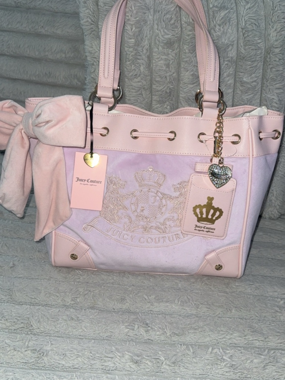 SOLD🎀 Juicy Couture Classic Scottie Dogs Daydreamer Tote LILAC MIST Y2K
